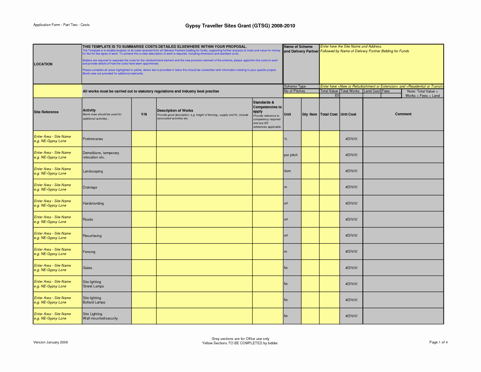 post invitation to bid template excel