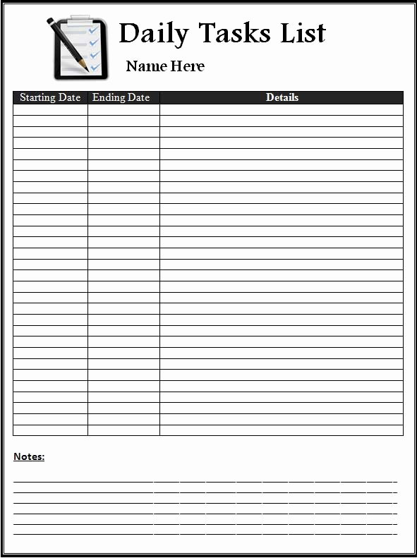 6 Best Of Printable Daily Task List Template