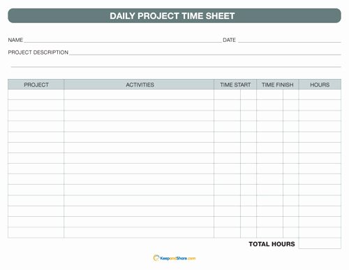 6 Best Of Printable Daily Time Sheet Free