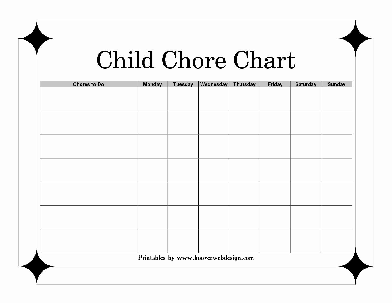 6 Best Of Printable Family Chore Charts Template