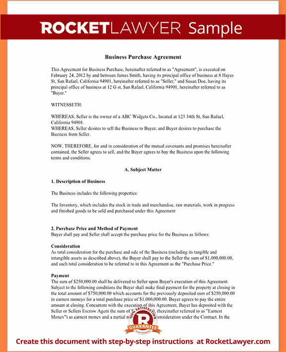 6 Business Purchase Agreement Templatereport Template
