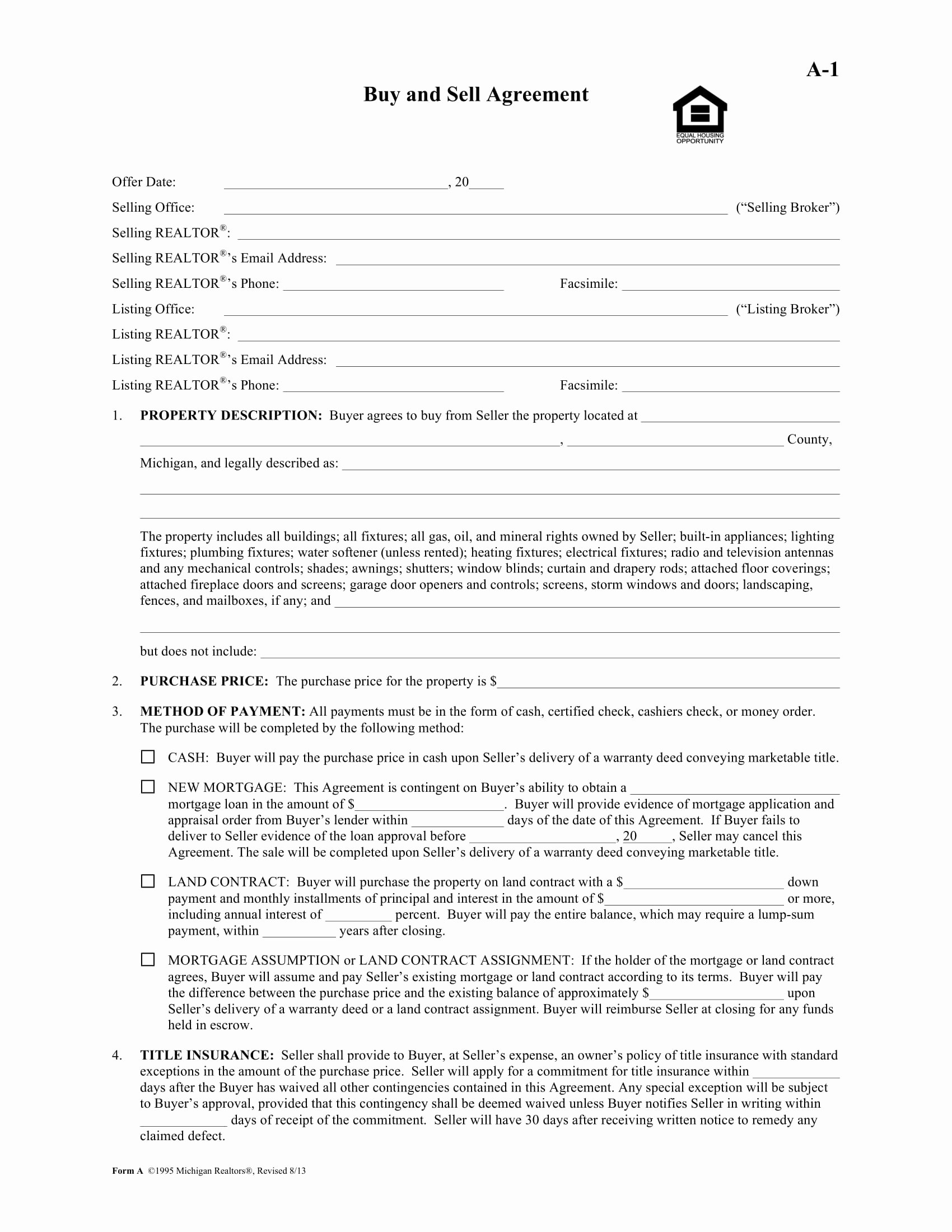 6 Buy and Sell Agreement Contract forms Pdf Doc