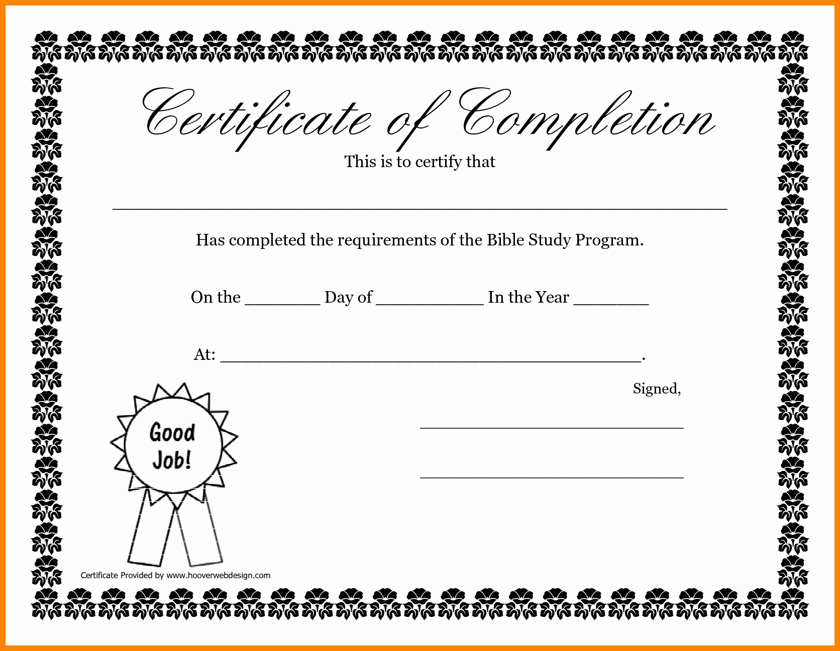 6 Certificate Of Pletion Template Free Printable