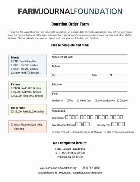 6 Charitable Donation form Templates formats Examples