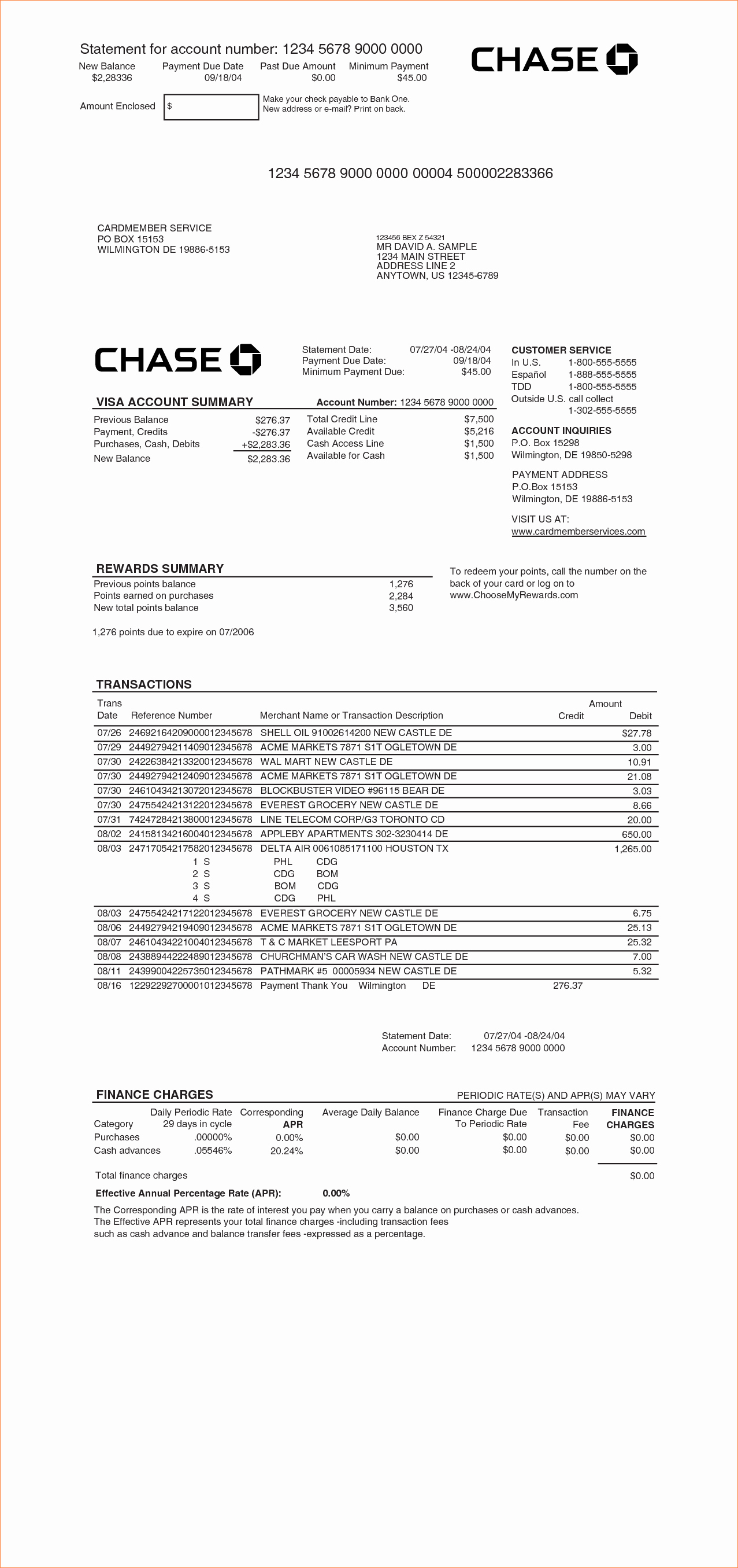 6 Chase Bank Statement Templatereport Template Document