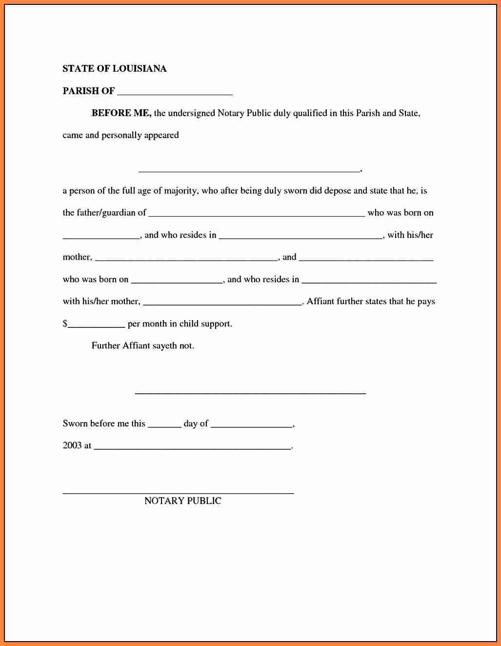 6 Child Support Letter Of Agreement Template