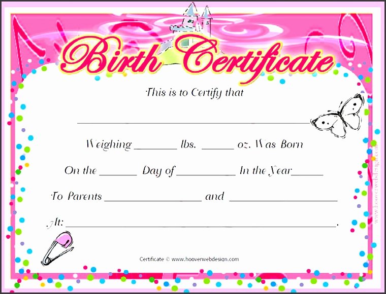 6 Creative Birth Certificate Template Sampletemplatess