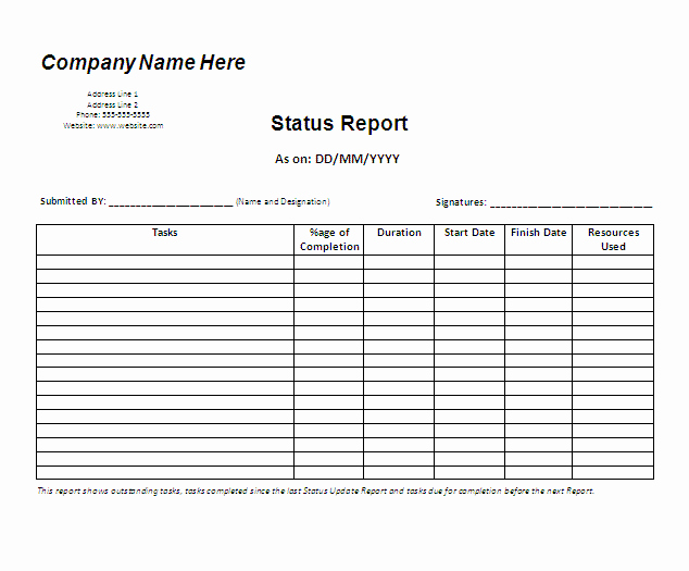6 Daily Status Report Template