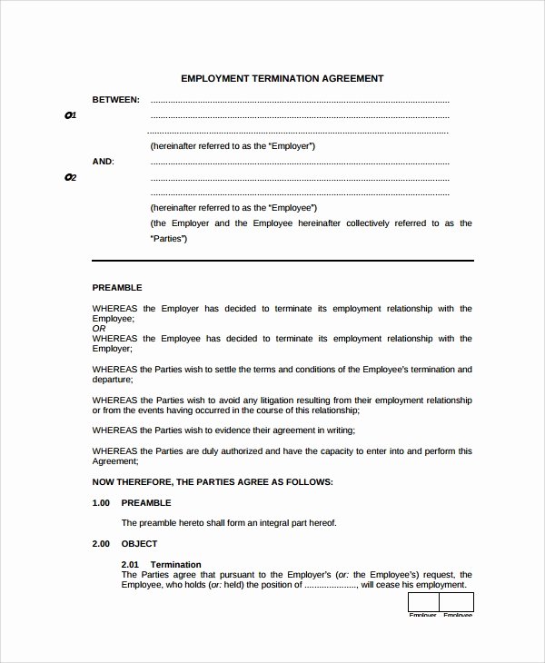 6 Employment Termination Agreement Templates