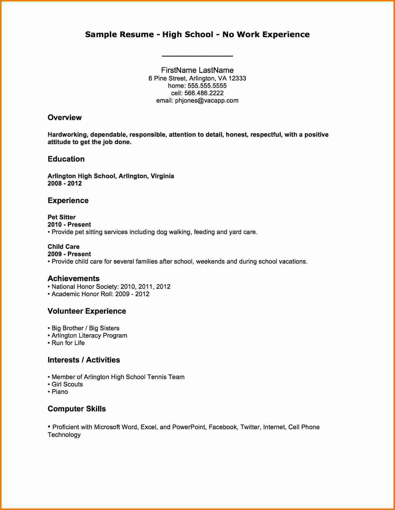 6 First Time Job Resume Examples