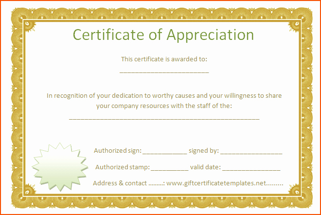 6 Free Certificate Of Appreciation Templates