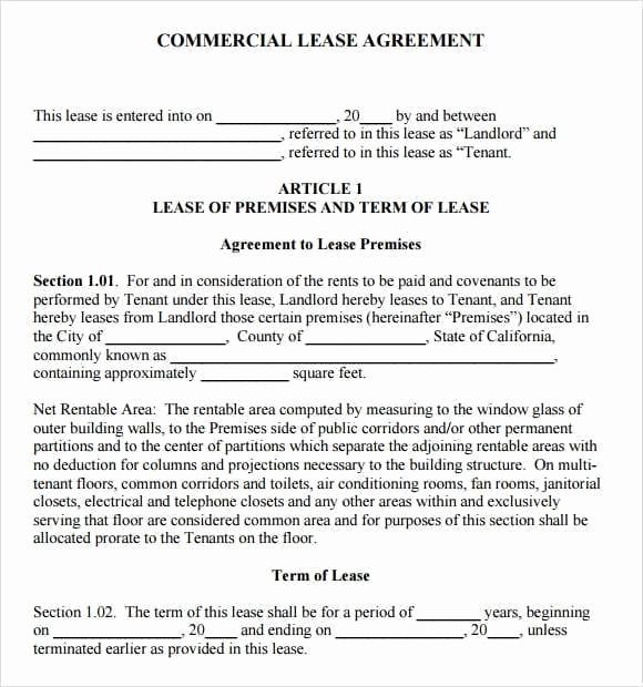 6 Free Mercial Lease Agreement Templates Excel Pdf