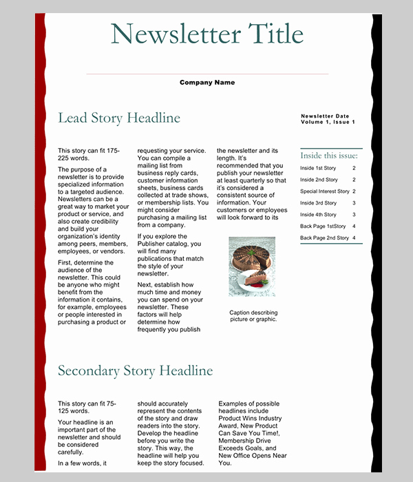 newsletter word template