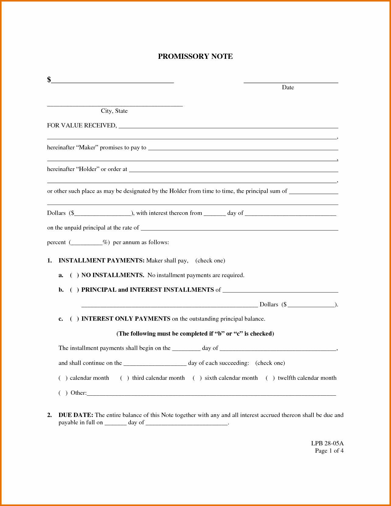6 free promissory note template word