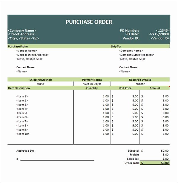 6 Free Purchase order Templates Excel Pdf formats