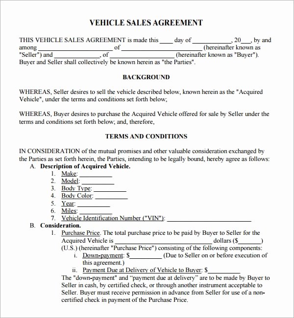 6 Free Sales Agreement Templates Excel Pdf formats