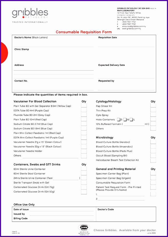 6 Lab Requisition form Template Tipstemplatess