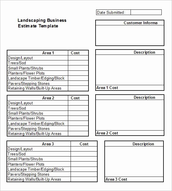 6 Landscaping Estimate Templates – Free Word Excel &amp; Pdf