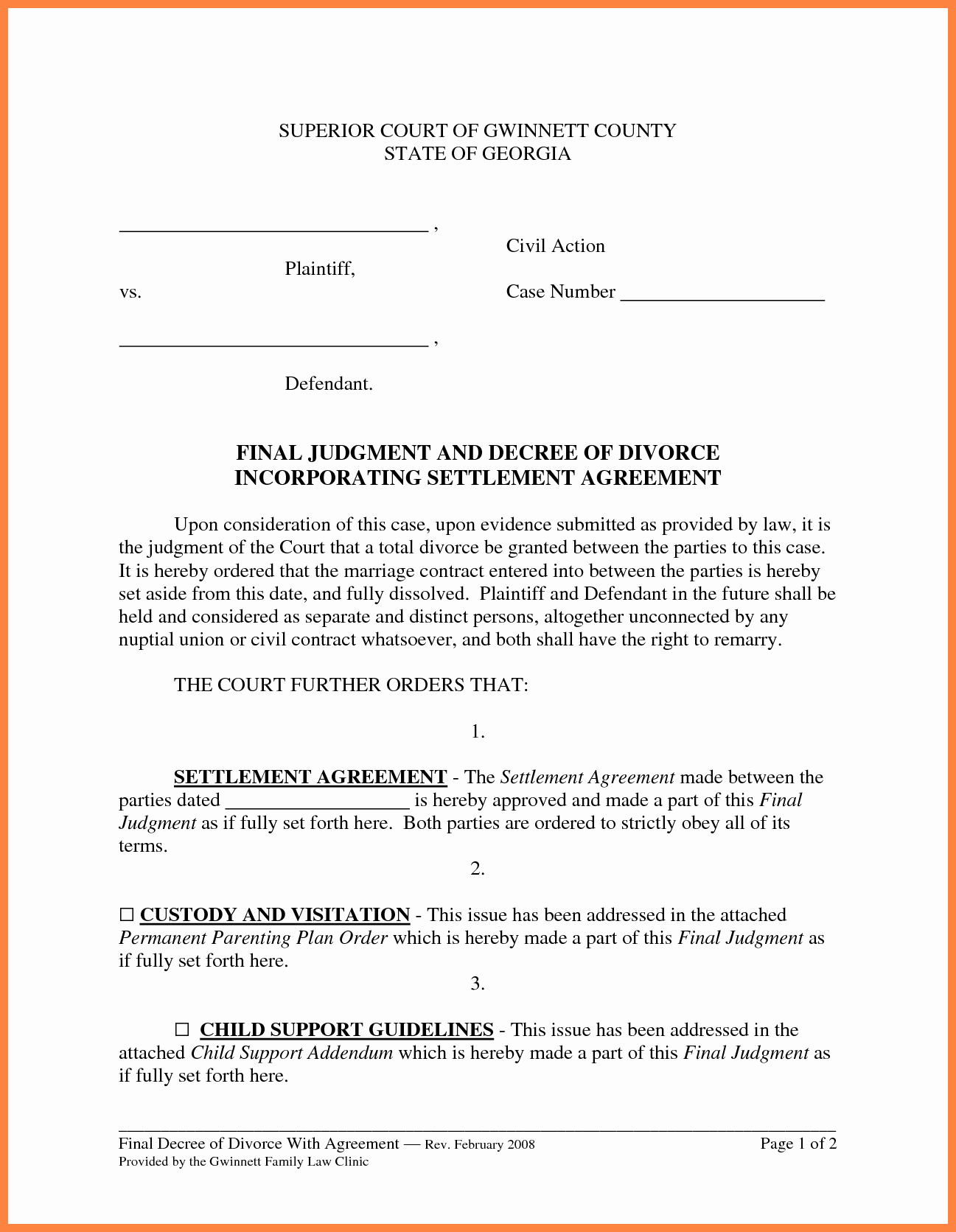 6 Marital Settlement Agreement