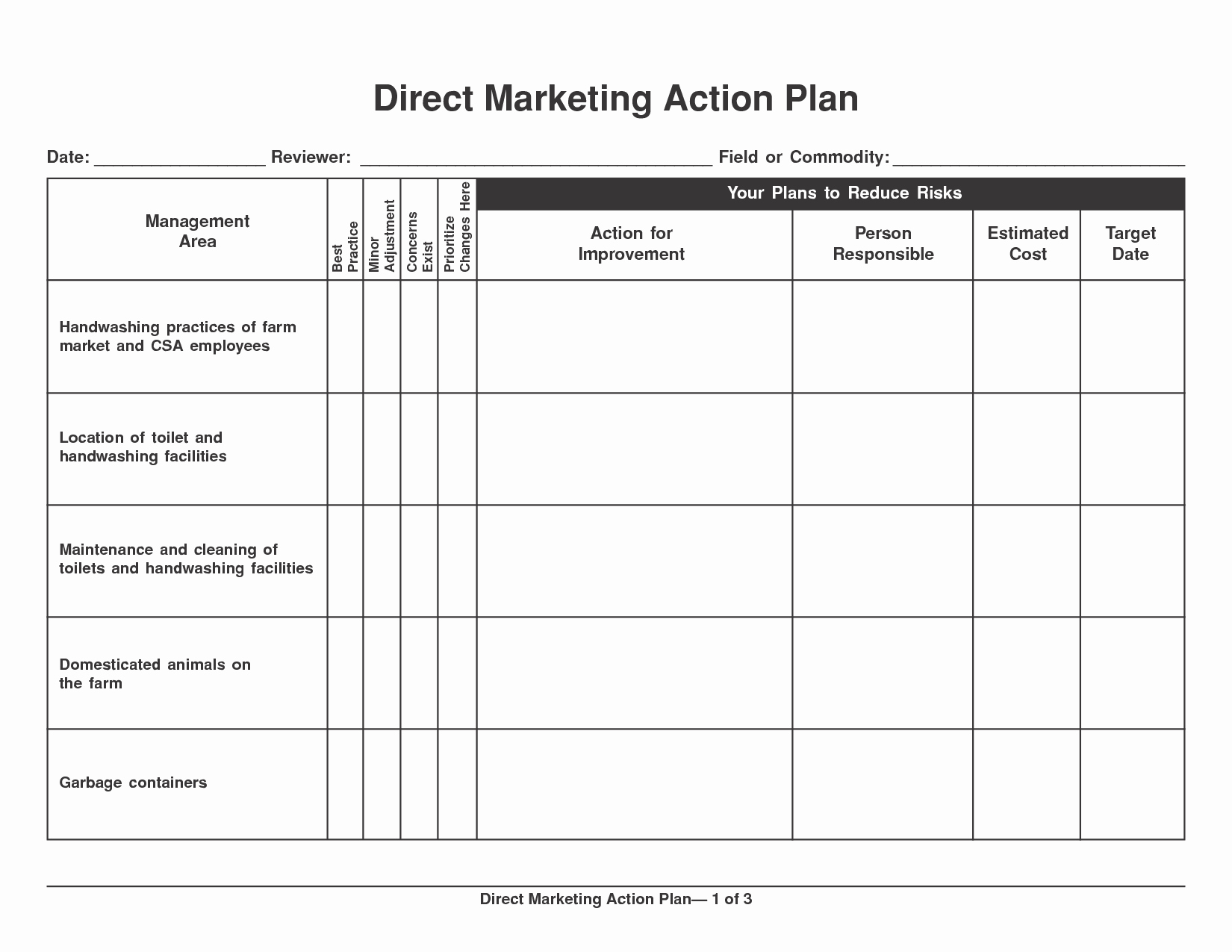 6 Marketing Action Plan Templates Excel Website