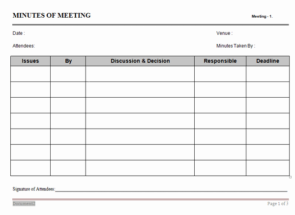 6 Meeting Minutes Templates Excel Pdf formats