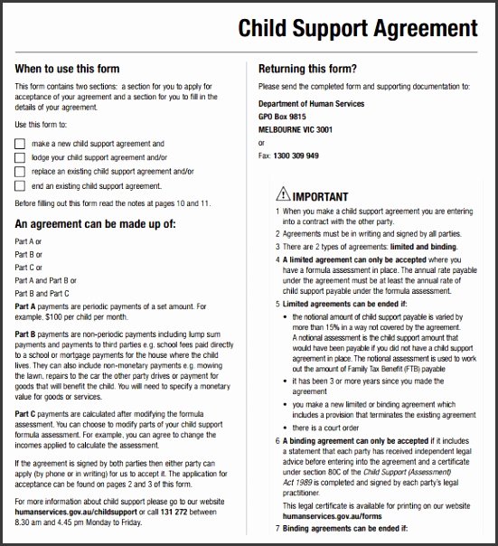 6 Private Child Support Agreement Template