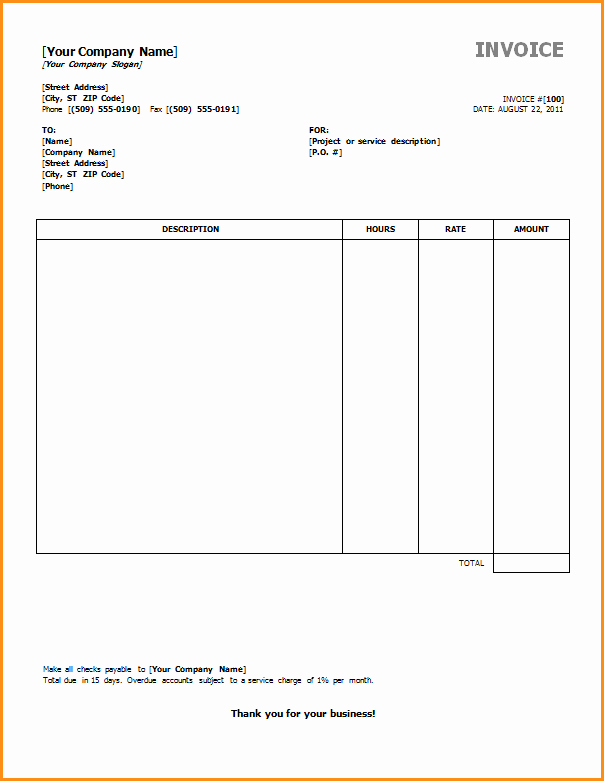 6 professional invoice template