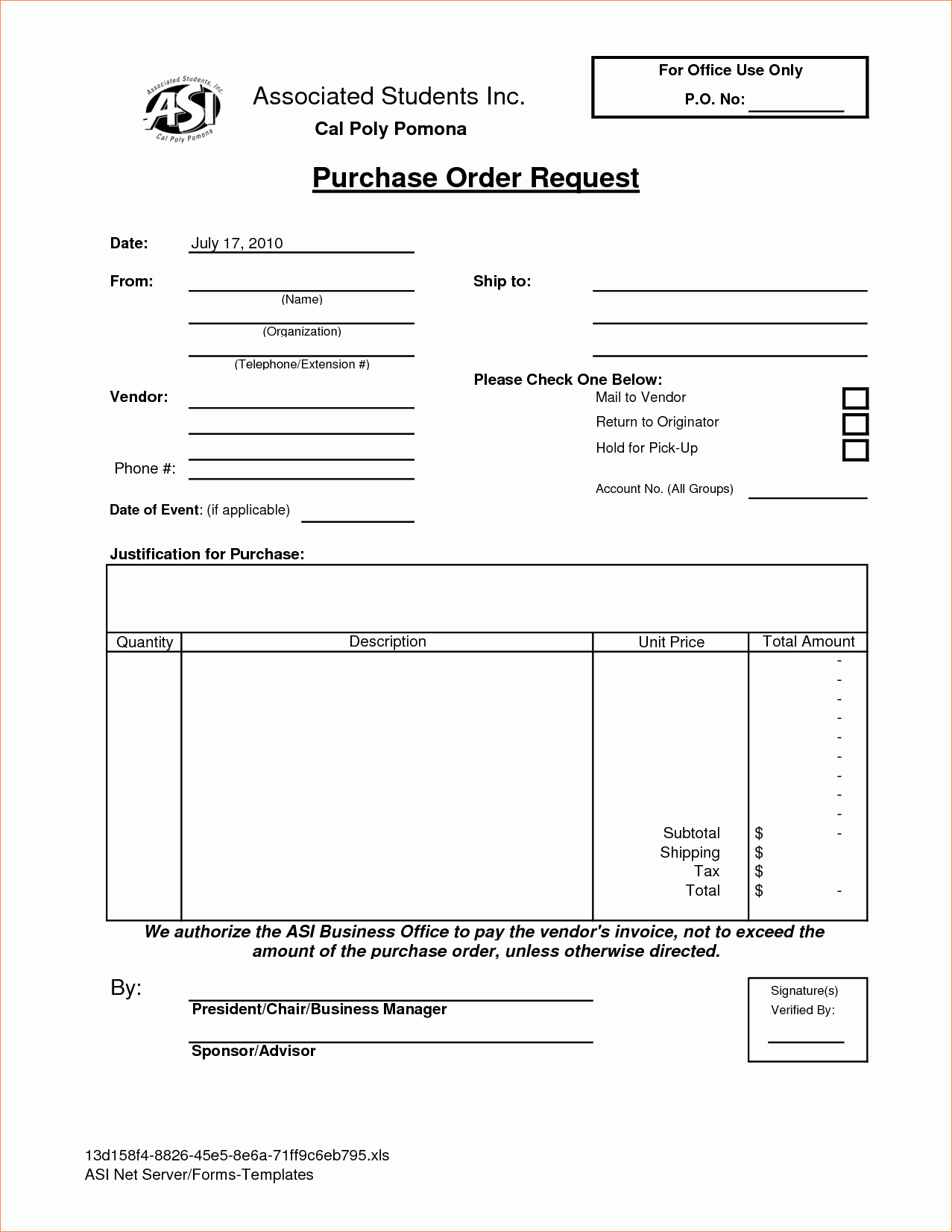 6 Purchase Request form Template