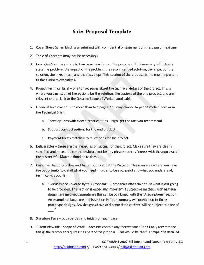 6 Sales Proposal Templates – Proposal Template