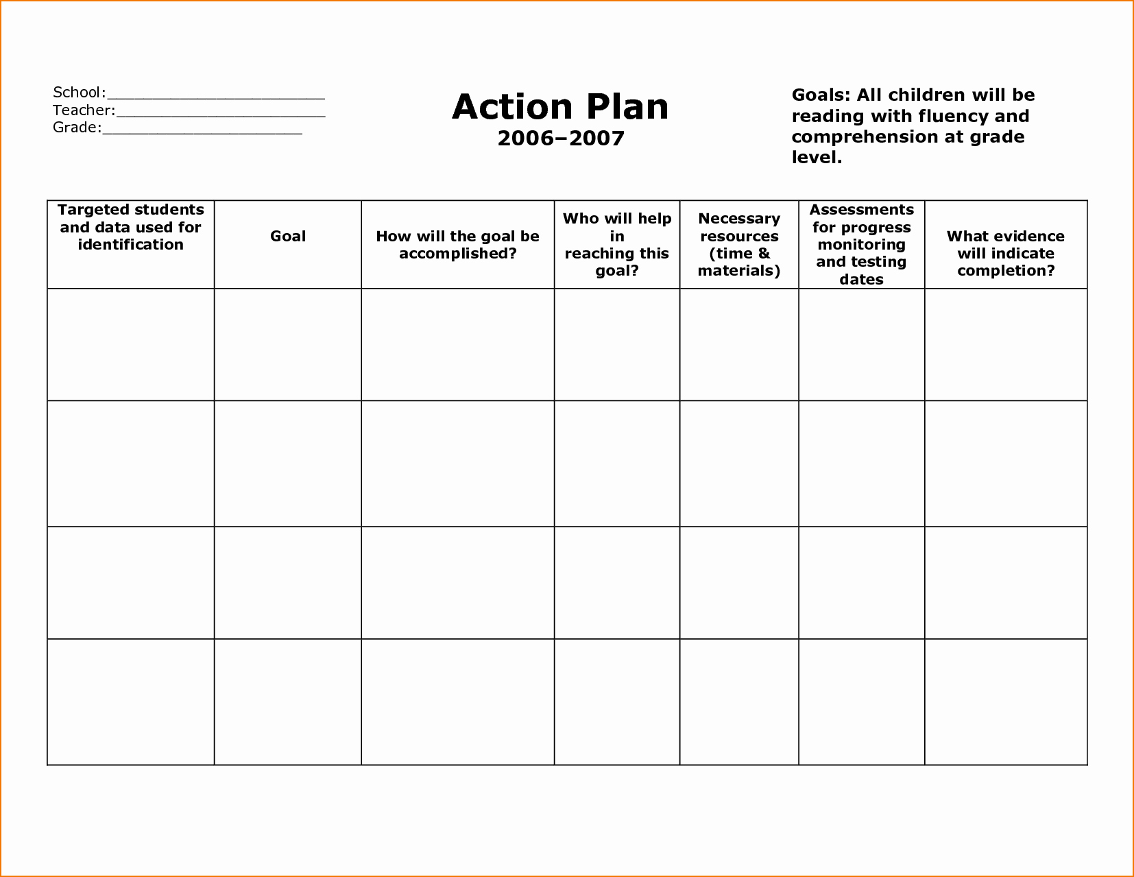 6 Sample Action Plan Template