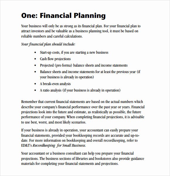 6 Sample Financial Business Plan Templates