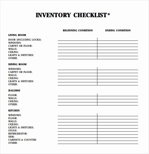 6 Sample Landlord Inventory Templates to Download