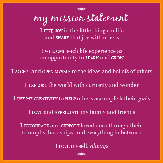 6 sample personal mission statement