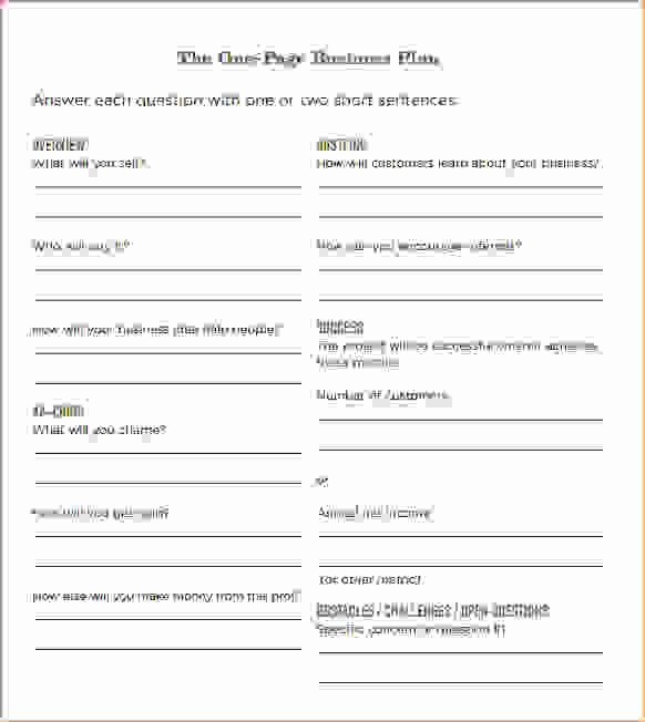 6 Simple Business Plan Template