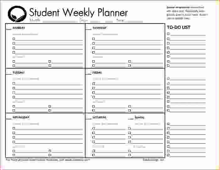 6 Student Planner Printable