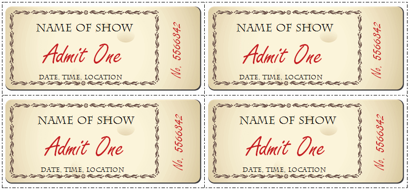 6 Ticket Templates for Word to Design Your Own Free Tickets
