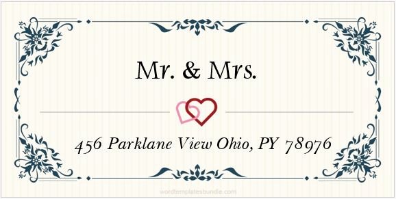 6 Wedding Address Label Templates for Ms Word