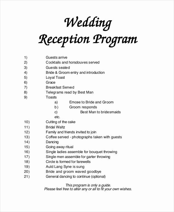 6 Wedding Programs – Free Sample Example format