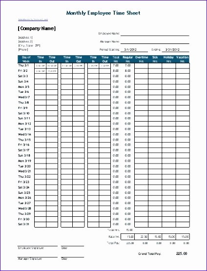 6 Weekly Timesheet Template Excel Free Download