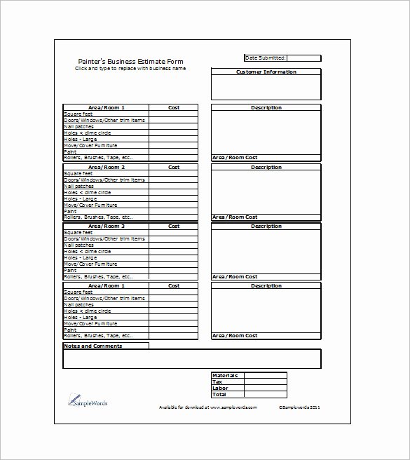 6 Work Estimate Templates – Free Word &amp; Excel formats