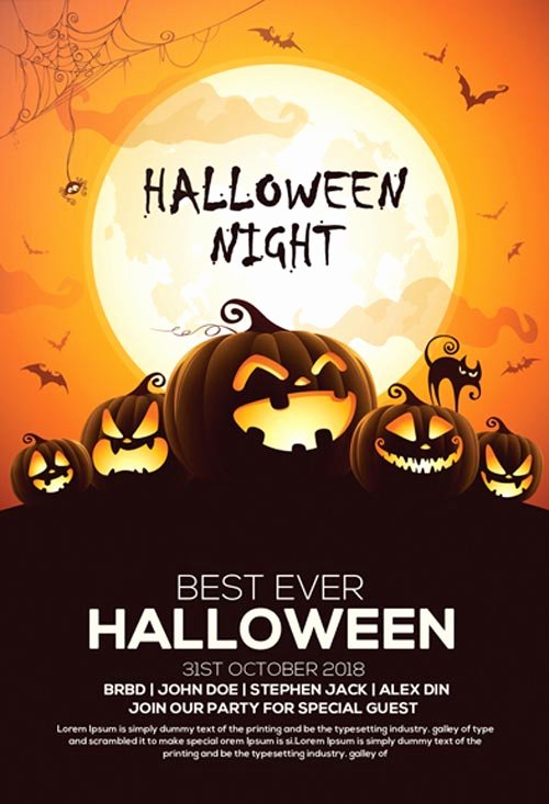 60 Premium &amp; Free Psd Halloween Flyer Templates