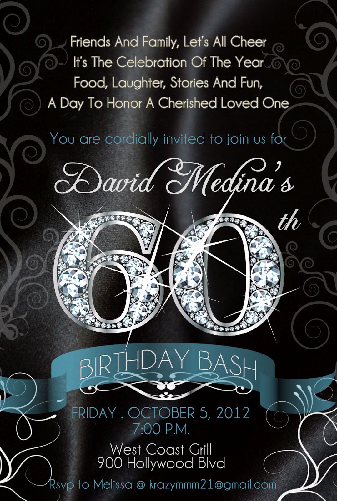 60th Birthday Invitation Template Free