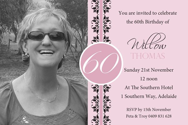 60th birthday invites