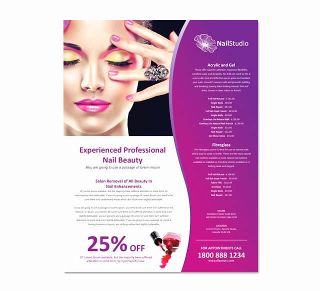 post cosmetology salon flyers