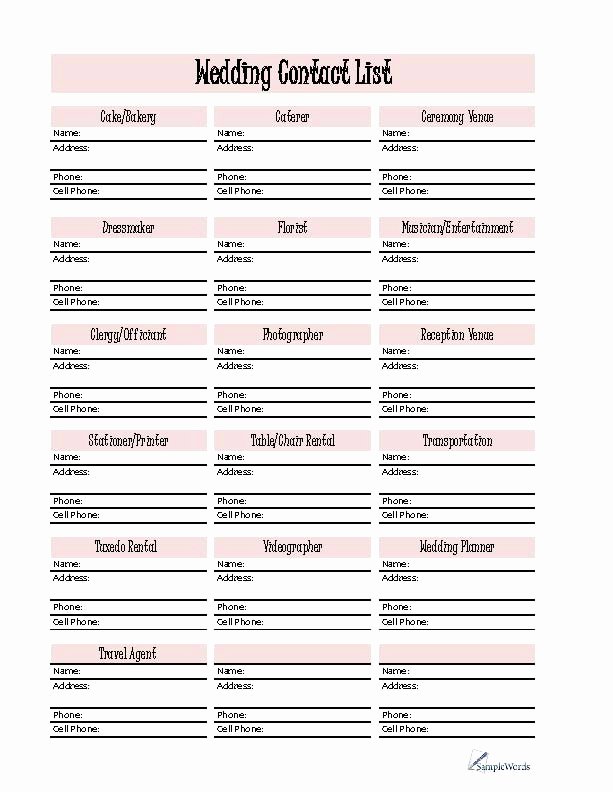 7 Best Of Free Printable Business Contact List
