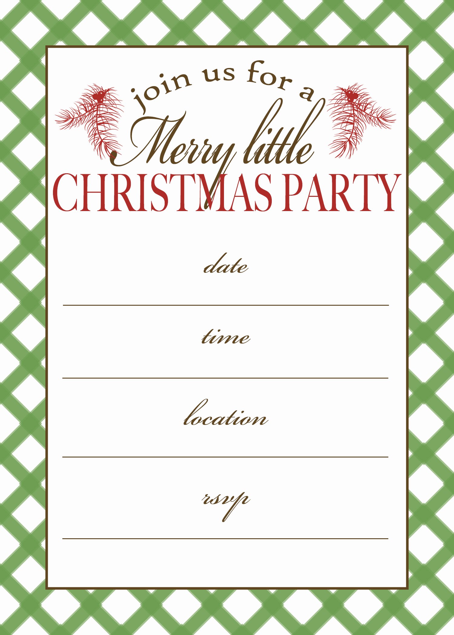 7 Best Of Free Printable Christmas Invitation