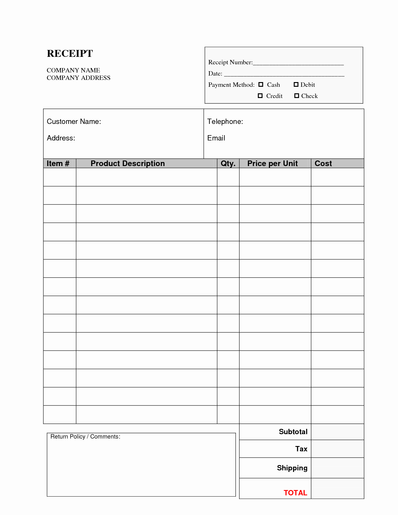 post free printable doctor receipt