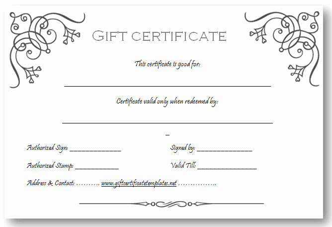 7 Best Of Free Printable Gift Certificate forms