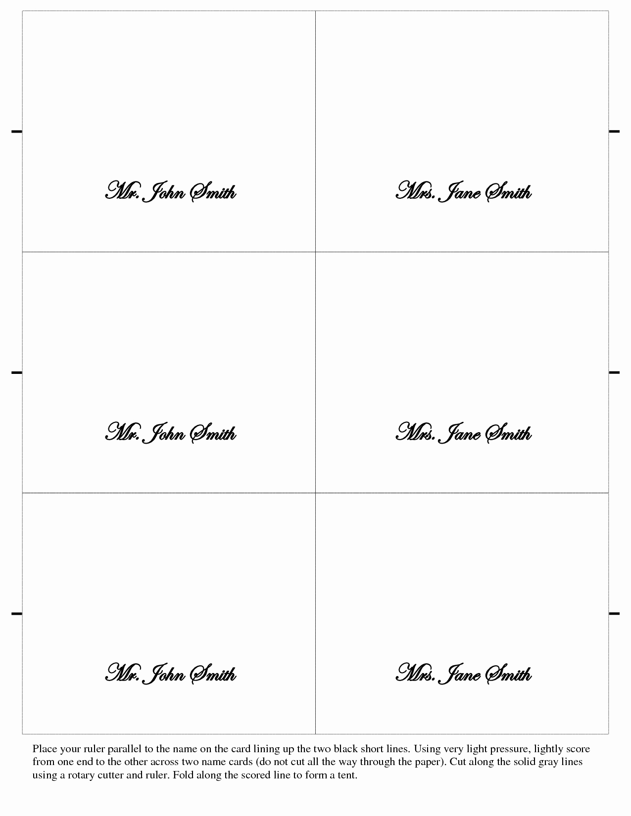 7 Best Of Free Printable Table Place Cards Template