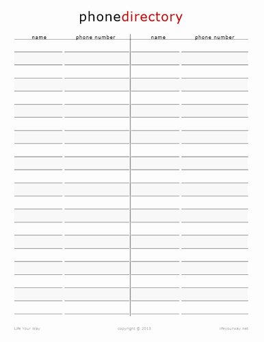 post phone list template printable